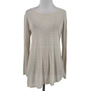Eileen Fisher Petite Organic Linen Asymmetrical Sweater Size Petite